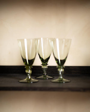 Elegant green wine glass