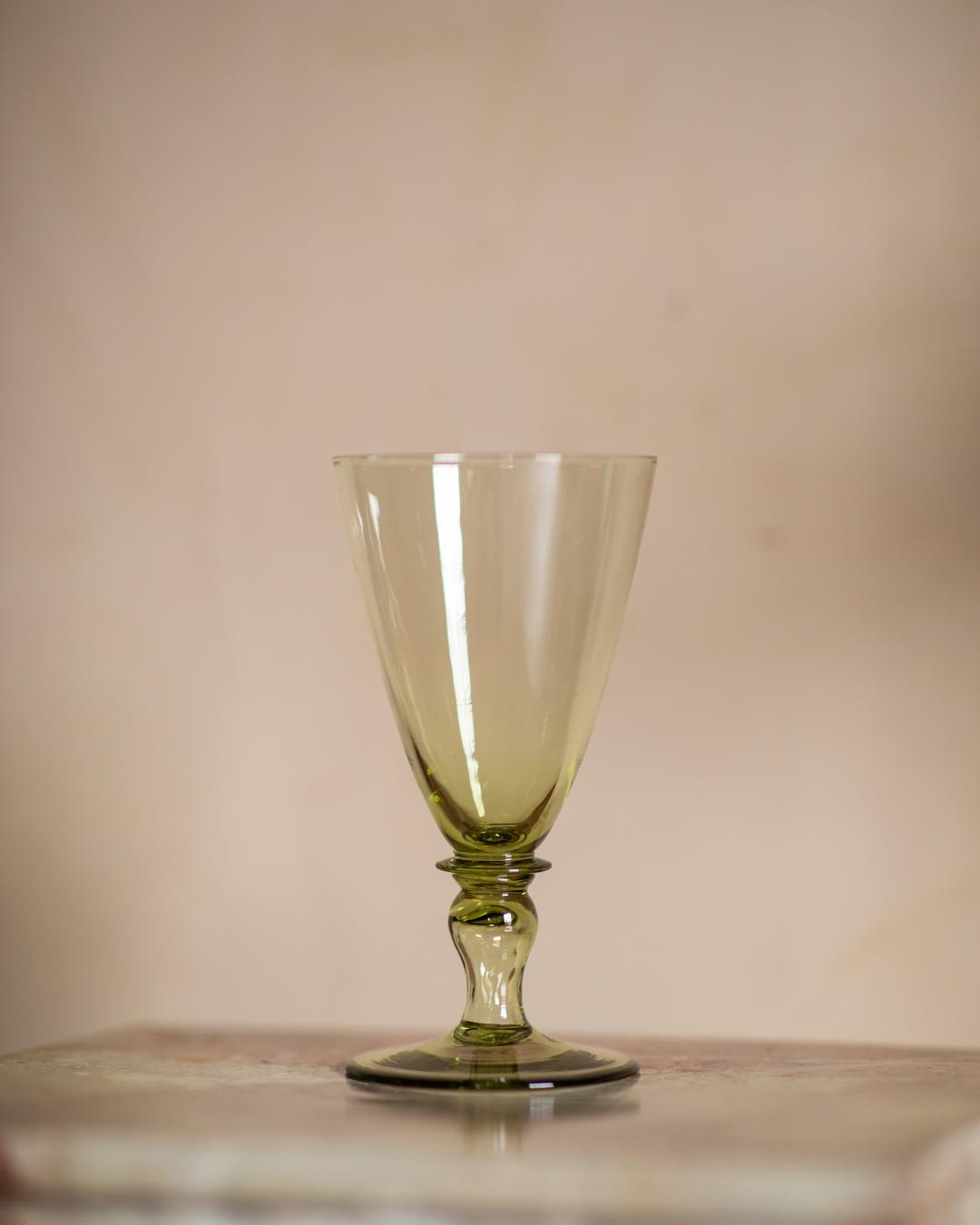 Elegant green wine glass