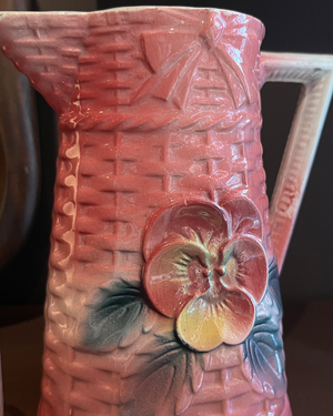 Ceramic carafe with elegant flower