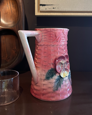Ceramic carafe with elegant flower