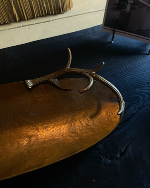 Deer antler gold metal bowl