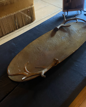 Deer antler gold metal bowl