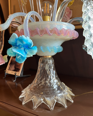 Table lamp graceful glass flowers